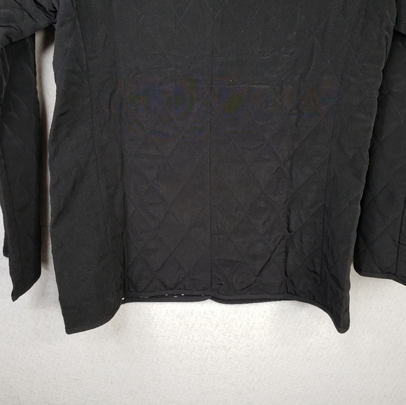 Susan Graver Black Lightweight Quilt Stitch Button Up Water Resistant Coat Sz M. - Picture 11 of 12